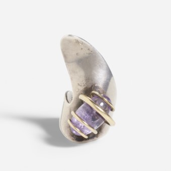 Art Smith 1960 silver , gold, amethyst ring